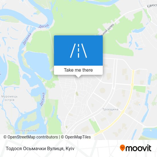 Тодося Осьмачки Вулиця map