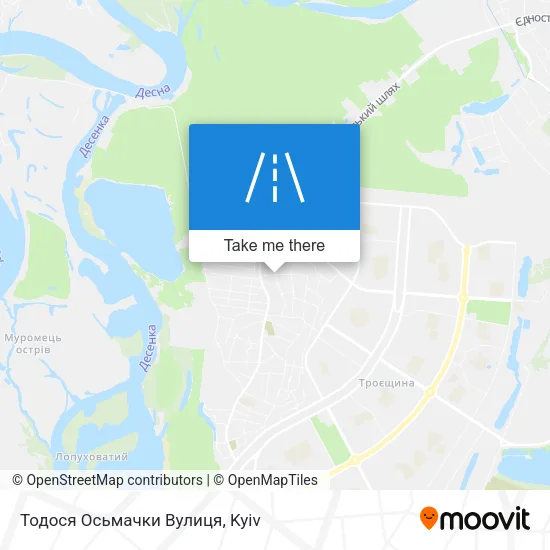 Карта Тодося Осьмачки Вулиця