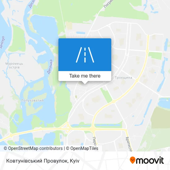 Карта Ковтунівський Провулок