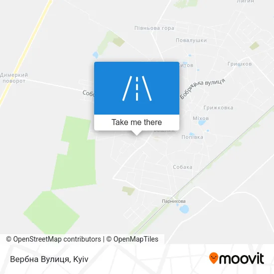 Карта Вербна Вулиця