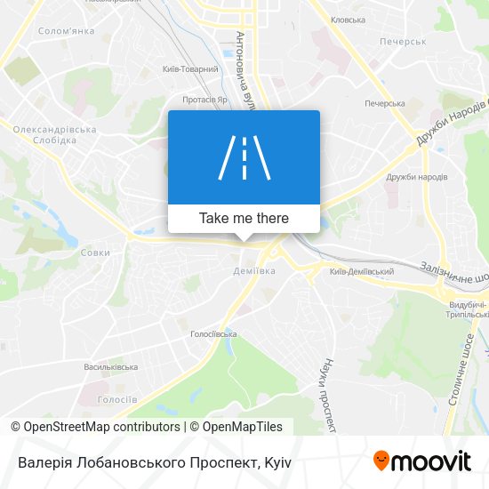 Валерія Лобановського Проспект map