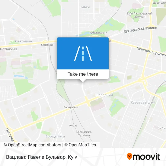 Карта Вацлава Гавела Бульвар