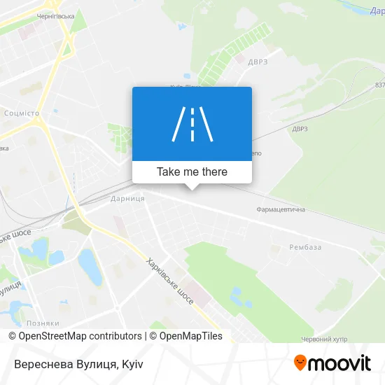 Карта Вереснева Вулиця