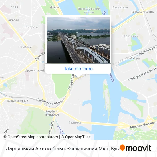 Карта Дарницький Автомобільно-Залізничний Міст