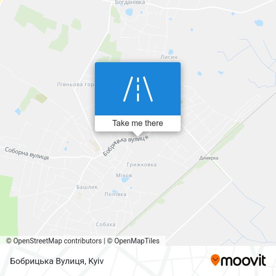 Бобрицька Вулиця map