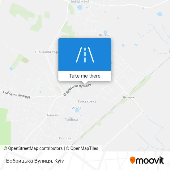 Карта Бобрицька Вулиця