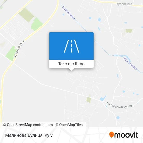 Карта Малинова Вулиця