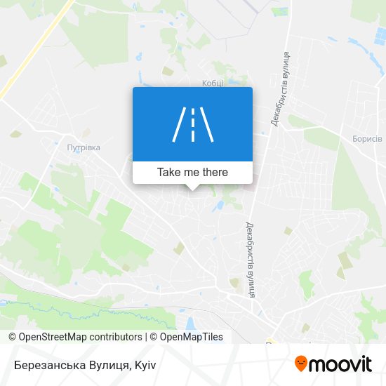 Березанська Вулиця map
