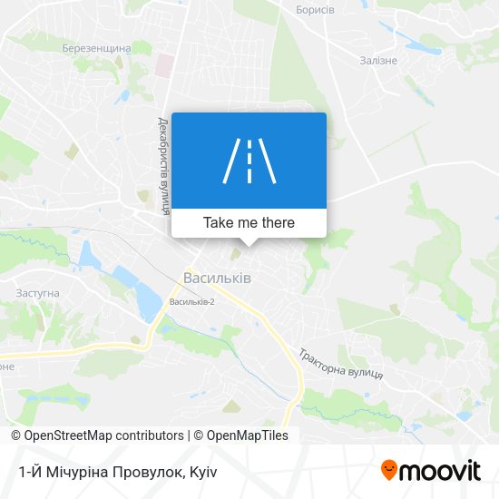 Карта 1-Й Мічуріна Провулок
