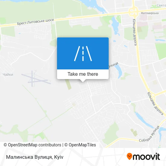 Карта Малинська Вулиця