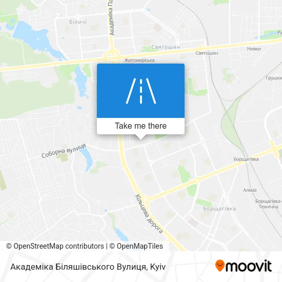 Карта Академіка Біляшівського Вулиця