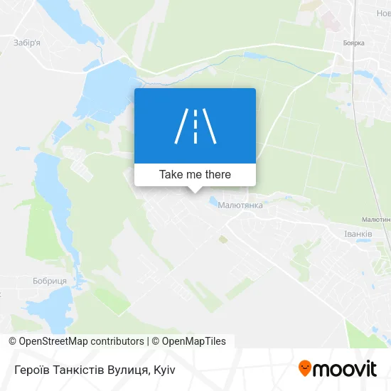 Карта Героїв Танкістів Вулиця