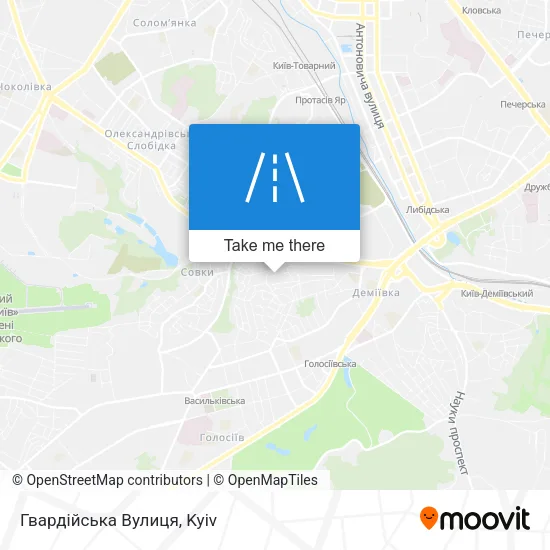 Карта Гвардійська Вулиця