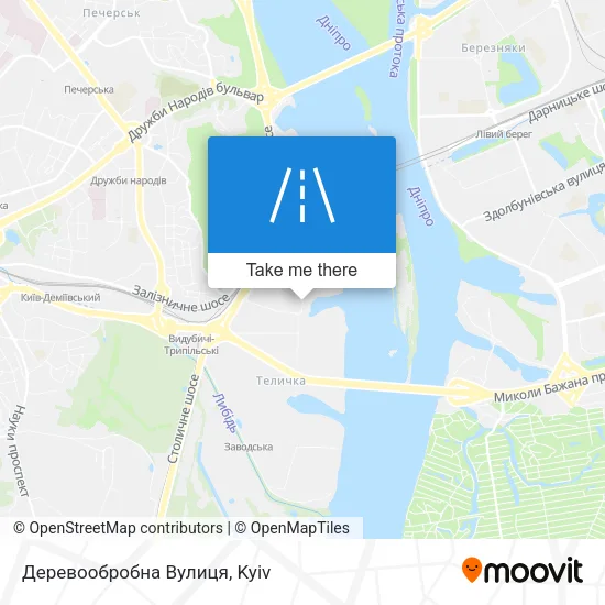 Карта Деревообробна Вулиця