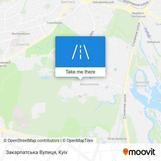 Карта Закарпатська Вулиця
