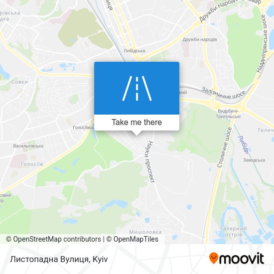 Листопадна Вулиця map