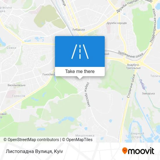 Карта Листопадна Вулиця