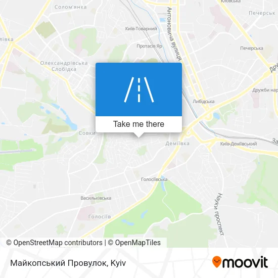 Карта Майкопський Провулок