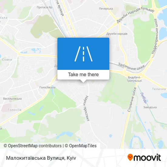 Карта Малокитаївська Вулиця