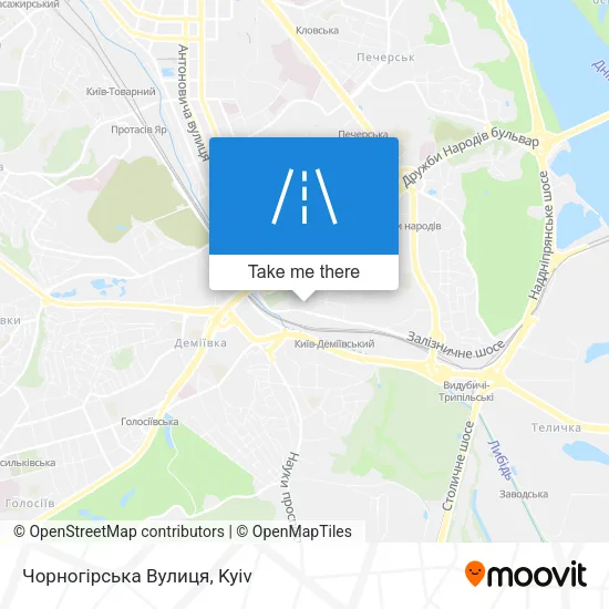 Карта Чорногірська Вулиця