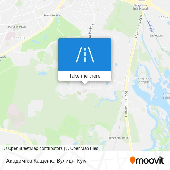 Карта Академіка Кащенка Вулиця