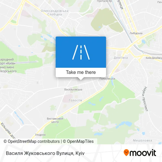 Карта Василя Жуковського Вулиця