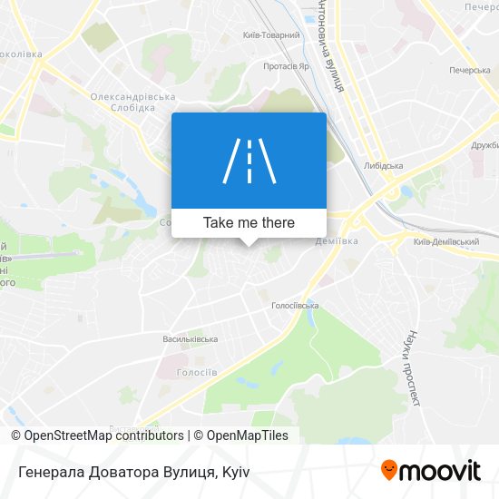Генерала Доватора Вулиця map