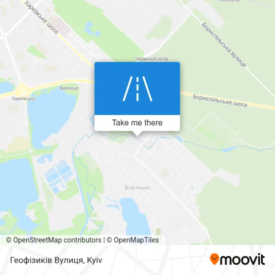 Карта Геофізиків Вулиця