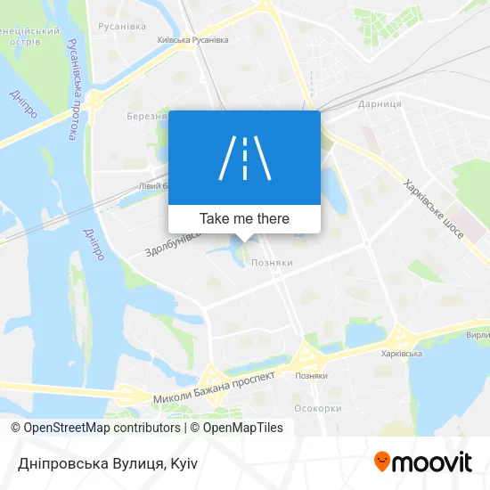 Карта Дніпровська Вулиця