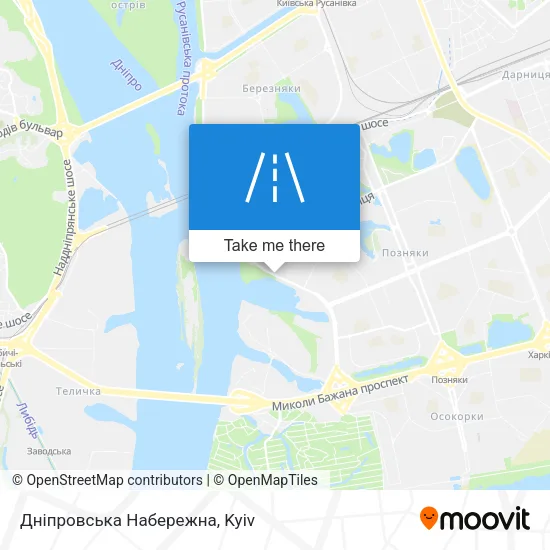 Карта Дніпровська Набережна
