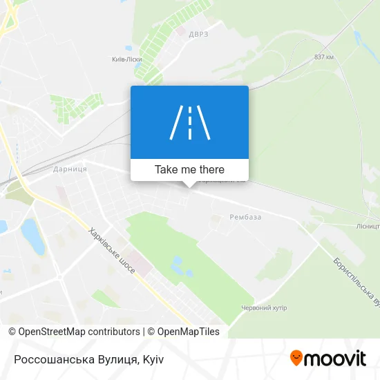 Карта Россошанська Вулиця