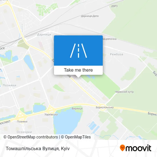Карта Томашпільська Вулиця
