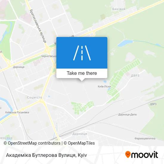 Карта Академіка Бутлерова Вулиця
