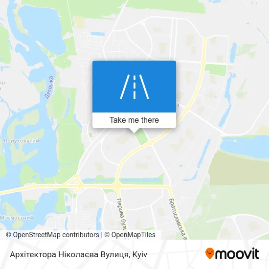 Карта Архітектора Ніколаєва Вулиця