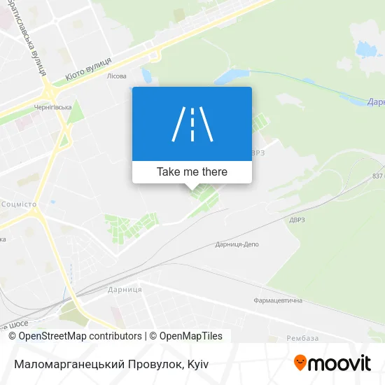Карта Маломарганецький Провулок