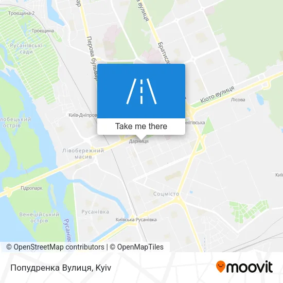 Карта Попудренка Вулиця