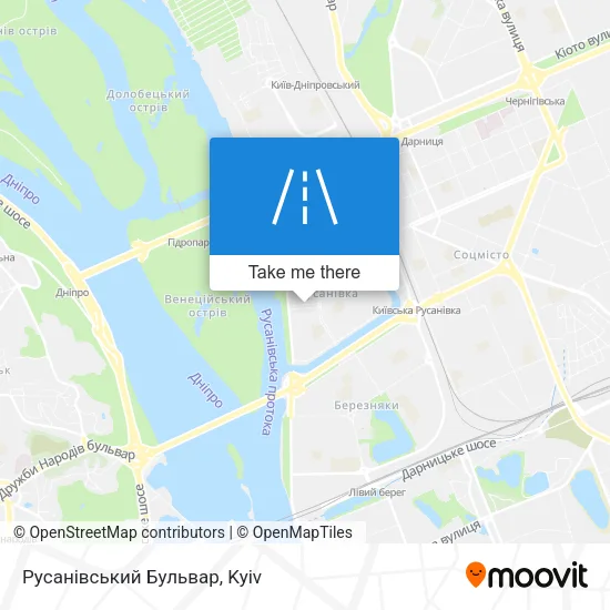 Карта Русанівський Бульвар