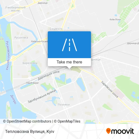 Карта Тепловозна Вулиця