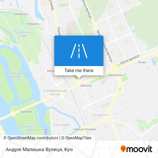 Карта Андрія Малишка Вулиця