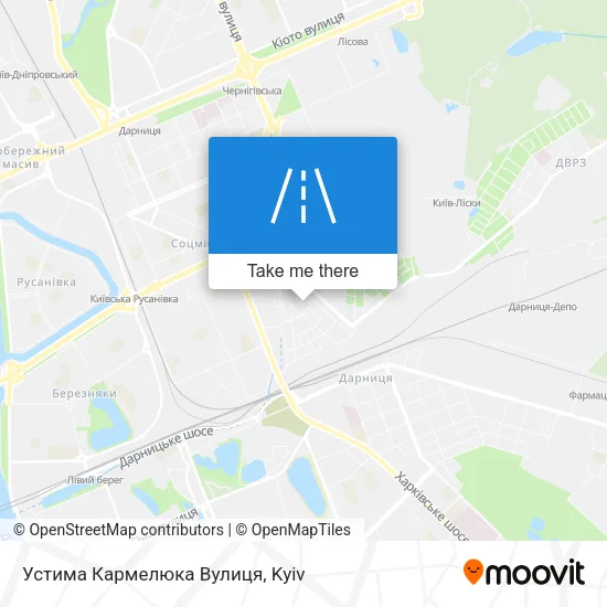 Карта Устима Кармелюка Вулиця