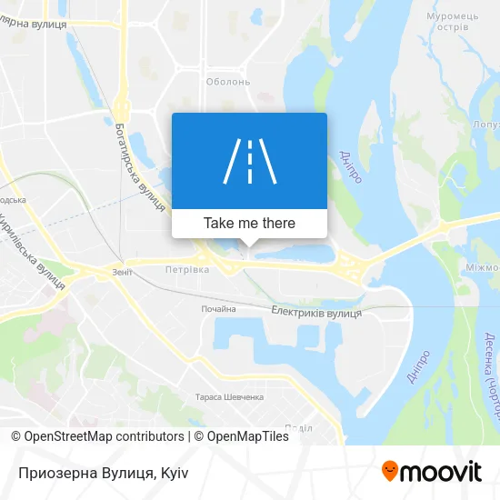 Карта Приозерна Вулиця