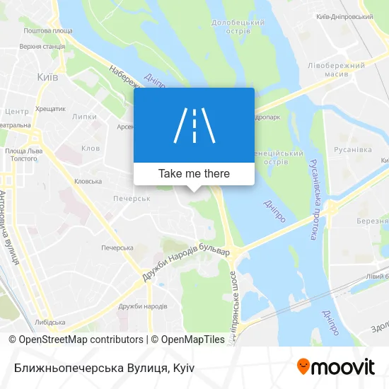 Карта Ближньопечерська Вулиця