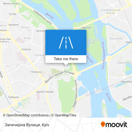 Карта Запечерна Вулиця