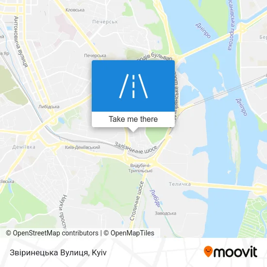 Карта Звіринецька Вулиця