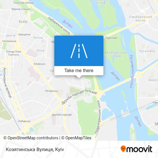 Карта Козятинська Вулиця