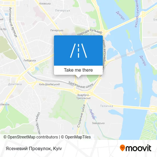 Карта Ясеневий Провулок