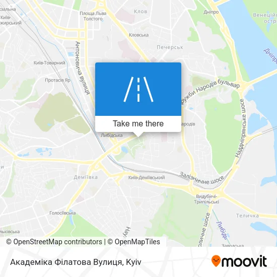 Карта Академіка Філатова Вулиця