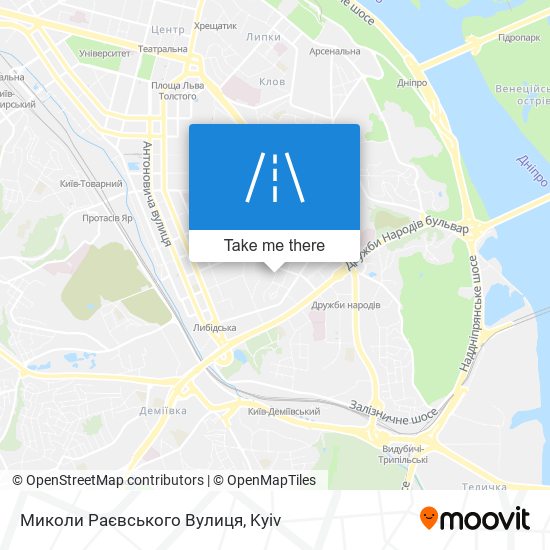 Карта Миколи Раєвського Вулиця