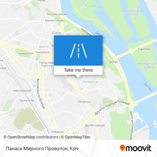 Карта Панаса Мирного Провулок