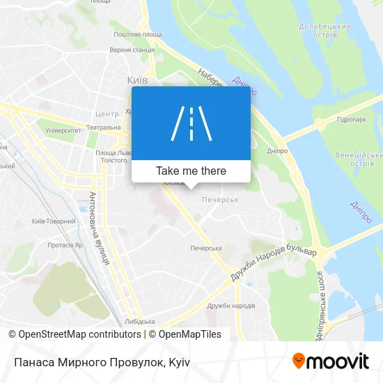 Карта Панаса Мирного Провулок